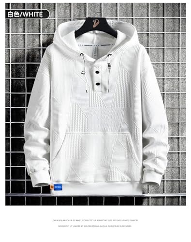 Plus size hoodie, simple men's autumn style, hooded, loose round neck, long-sleeved sweater.4