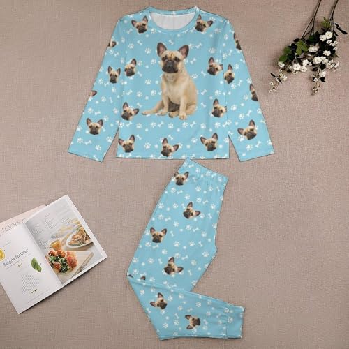 M YESCUSTOM Custom Pajama Sets for Women Men Personalized Matching Face Pajama Pjs for Family Customize Funny Sleepwear Gift4