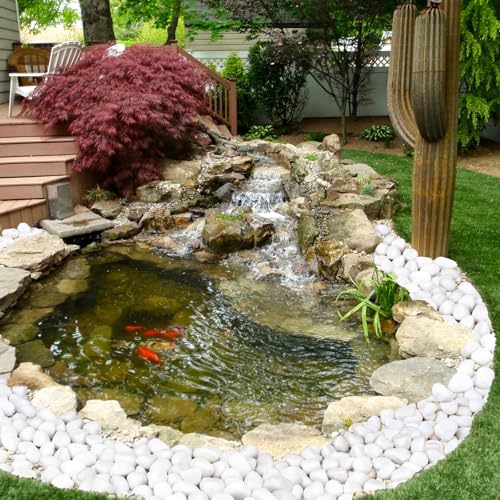 Image of Pulovin 40 lbs White Rocks for Landscaping, 2-3 Inch Large White Rocks for Plants, Decorative Polished Stones for Garden, Walkways, Yard, Plants Pots, Vases, Crafts