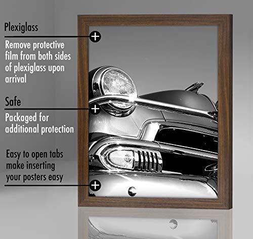 Americanflat 18x24 Poster Frame with Polished Plexiglass - Wide Picture Frames Made of Engineered Wood for Vertical or Horizontal Wall Display - Epic Collection - Mahogany