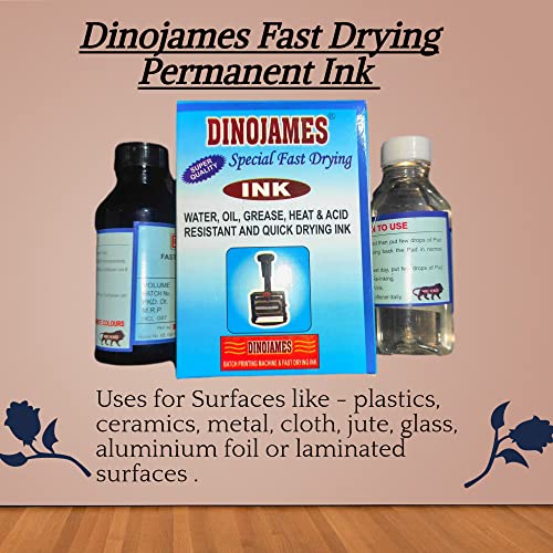 Image of Dinojames Special Fast Drying Ink 100ml (White) | Permanent Batch Printing Ink | Quick Dry | Anti-Freeze | for Handy Coder & Date Coding Machine