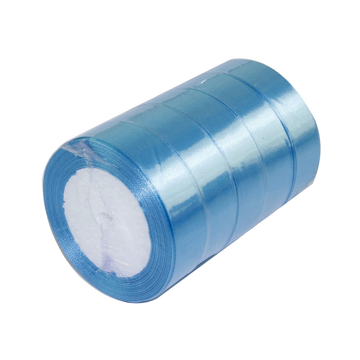 R-Moment Rosymoment Ribbon Satin Fabric Ribbon For Gift Package Wrapping Hair Bow Clips Making Crafting Sewing Wedding Decorations Width 2.5cm*25Yards 5 Pcs Roll Set-Blue, Rbn8509Blue
