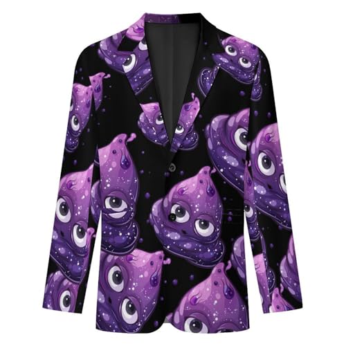 Purple Galaxy Poop Mens Casual Blazer Button Suit Jacket Lightweight Sport Coat for Work Business4