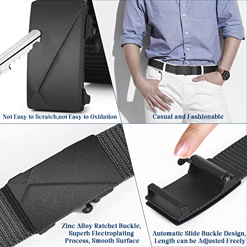 Ratchet Nylon Belts for Men:Golf Web Groove Belt with Tactical Slide Adjustable Buckle for Men Belt Jeans4