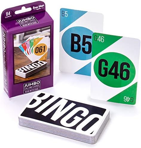 Royal Bingo Jumbo Calling Cards - Pack of 84 - High Visibility, 5.25" x 3.75" per Card-Replacement for Raffle and Balls