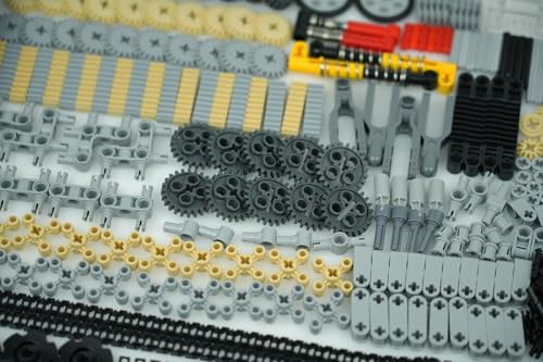 Image of MALEKO Gears Axles Wheels Motor Kit,800+PCS Building Block Technical Parts | Bulk Technical Pieces, Various Gears Pins Tires, Compatible with Major Brands, Fit for MOC Robots Vehicles, Smooth ABS