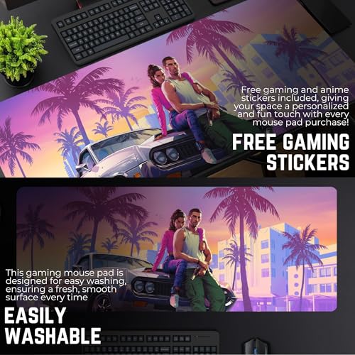 Image of MASIPICKS - XXL Size Anime & Gaming Mouse Pad [Rubber Base] | Mouse Pad (31 x 12 Inches) 3mm Desk Mat (Gaming New)