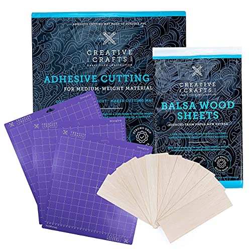 Creative Crafts Balsa Bundle 1/16 Balsa Wood Sheets Craft Wood and Strong Grip Mat Bundle. 10x Hobby Wood Sheet and 3X Cutting Pad Craft Mat Pack. Adult Crafts and Wood Craft Supplies