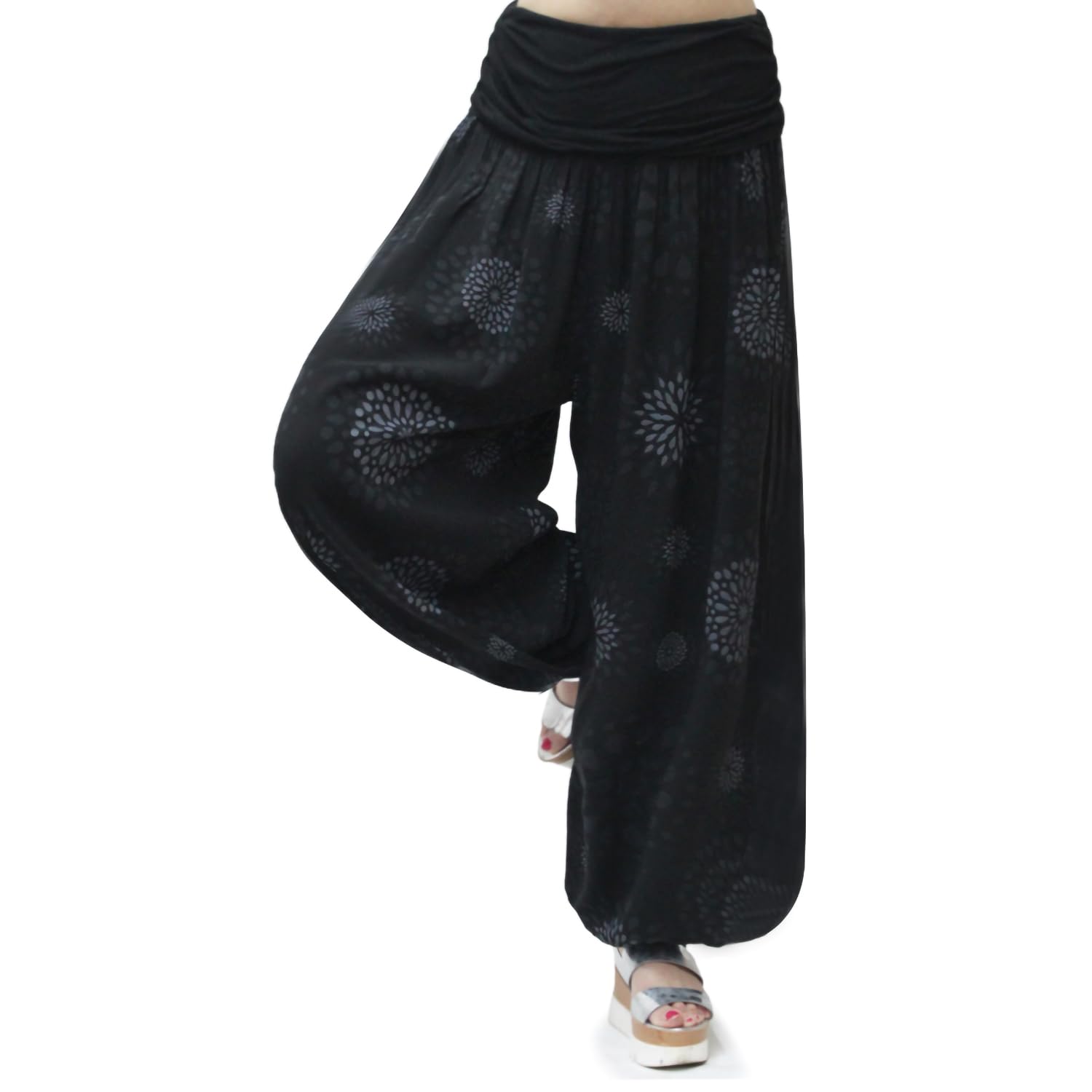 GLAMEXX24 Pantaloni Donna Harem Comodi Sciolto Leggeri Pantaloni Estivi Donna Leggeri Pantaloni con Tasche Freschi per Casa Tempo Libero e Sport Yoga Jogging Danza Pilates, M-L, XL-3XL
