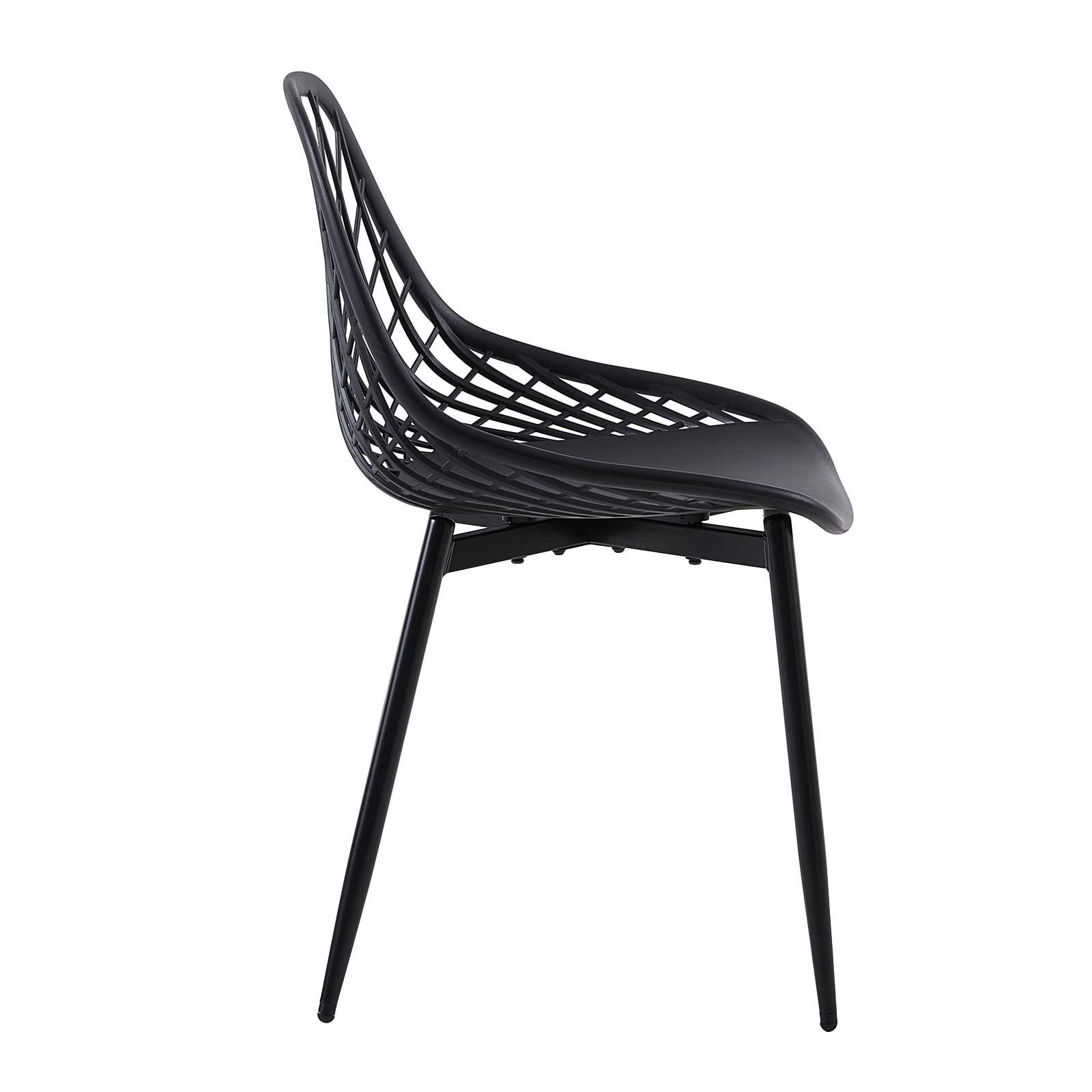 buybyroom chaises Salle Manger Lot de 8 Chaise scandinave avec Pieds en métal Chaise Salon Cuisine Confortable Chaise Salle a Manger, Noir