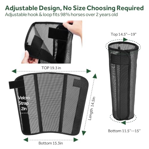 Image of Fly Boots for Horses - 4 Pack Horse Breathable Mesh with UV-Protection Leggings Boot, Reduces Stomping & Anti-Sag Stays for Medium Large Size Equine Leg Protectors(Black)