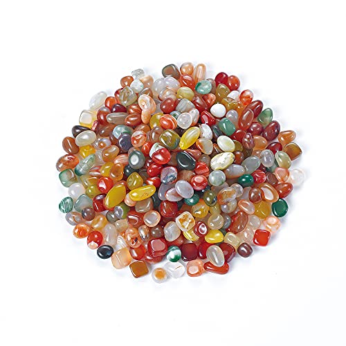 OVISEEN Deko Kieselsteine 8-12mm Natürliche Polierte Flussfelsen Mixed Coloured Klein Kopfsteinpflaster Achatstein für den Garten Aquarium Topfpflanzen Pflanztöpfen Vasen Dekoration (Oval, 500 g)