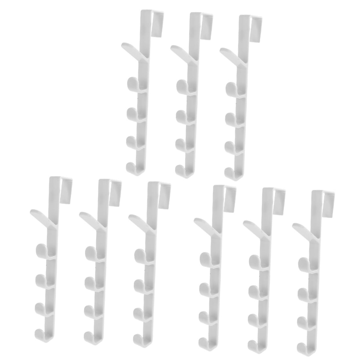 HOOTNEE 9 Pcs Door Coat Hook Over The Door Hook Over The Door Purse Organizer Door Back Hanger Wall Mounted Cup Holder Locker Decor Heavy Duty Clothes Hanger Door Hat Hook Abs White