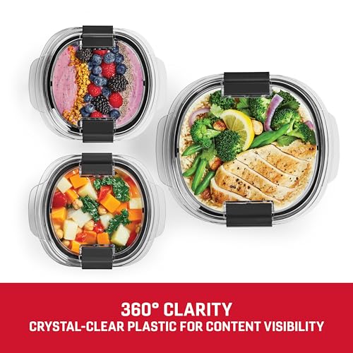 Image of Rubbermaid Brilliance Round Leak Proof Food Storage Containers, 6 Piece Set