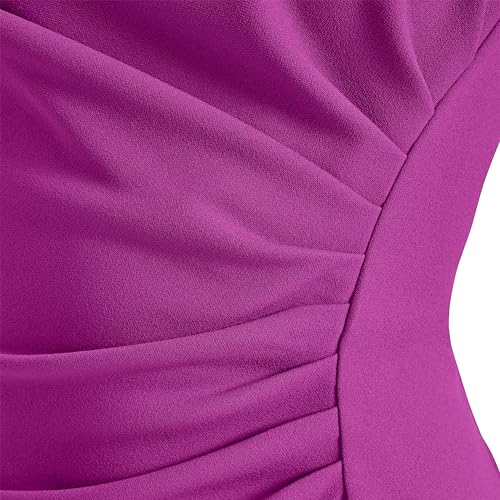 Image of DKNY Women's Short Sleeve Ruched Knee Length Sheath Dress with Button Detail