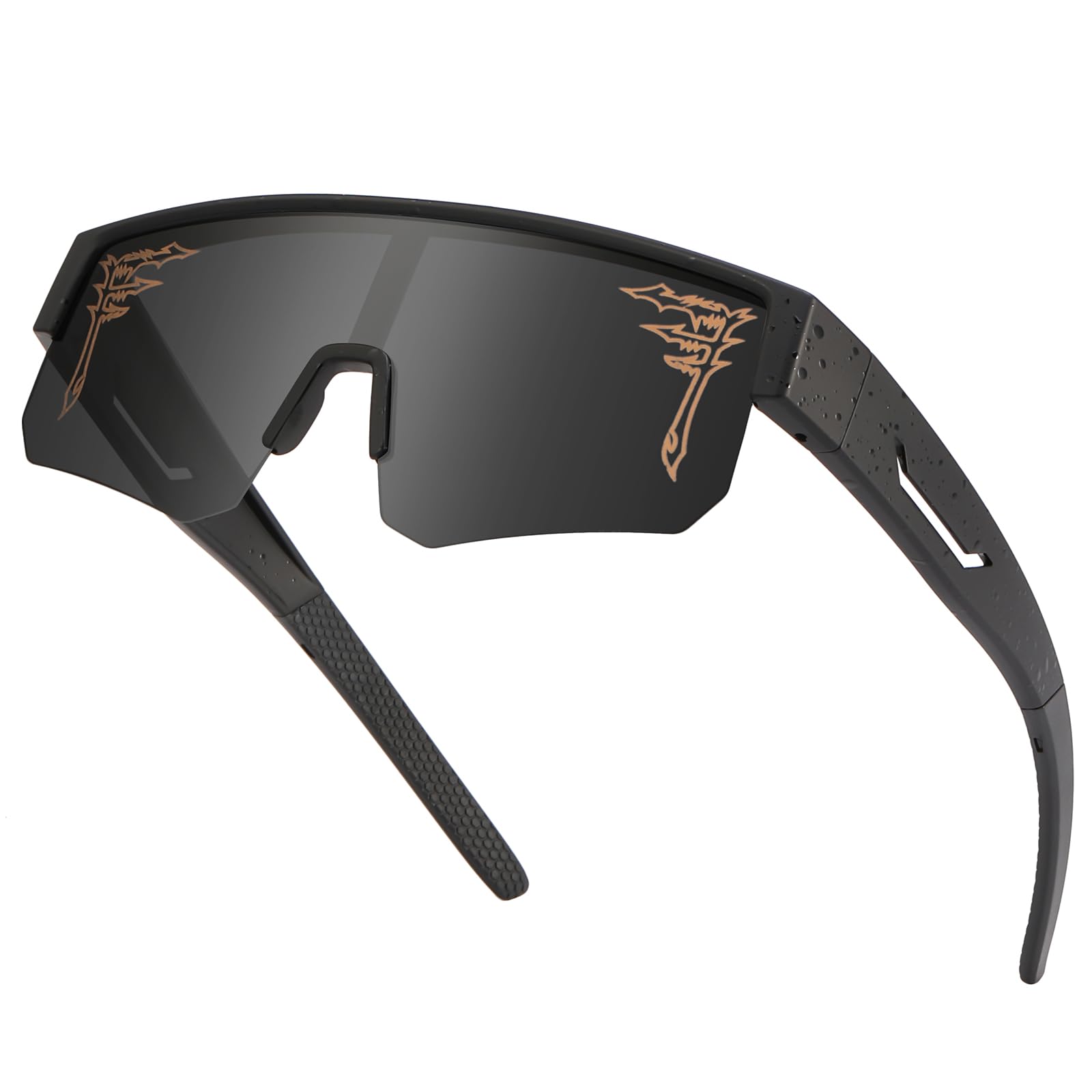FIXEROS Polarized Fit Over Glasses Sunglasses for Men Women Wrap Around Sports Goggles for Driving Cycling Fishing