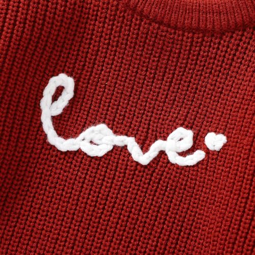 Toddler Girls Pullover Sweater Infant Embroidery Letter Knit Tops Crewneck Long Sleeve Fall Winter Clothes3