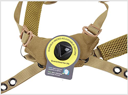 Tactical Helmet Dial Suspension System Chin Strap for Fast MICH Wendy Helmet (DE)