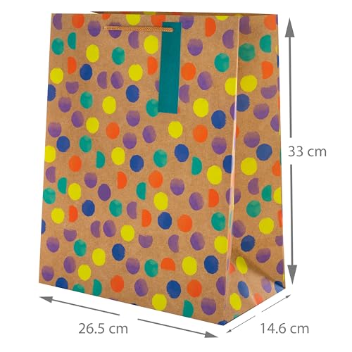 Hallmark Large Multi-Occasion Birthday Gift Bags - Pack of 4 in 1 Polka-Dot Design
