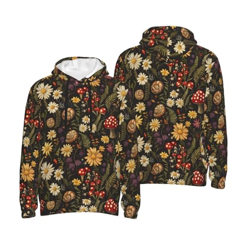 Hoodies For Men - Vintage Mushroom Plant Print Long Sleeve Casual Men'S Hoodies & Sweatshirts Pullover With Pocket4
