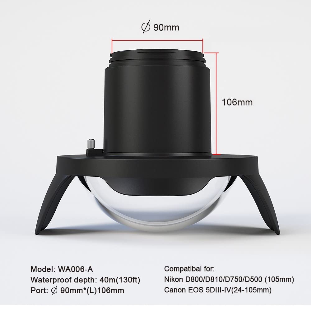 Amazon | SeaFrogs WA006-A 光学アクリル 40M/130FT 8インチ 広角 