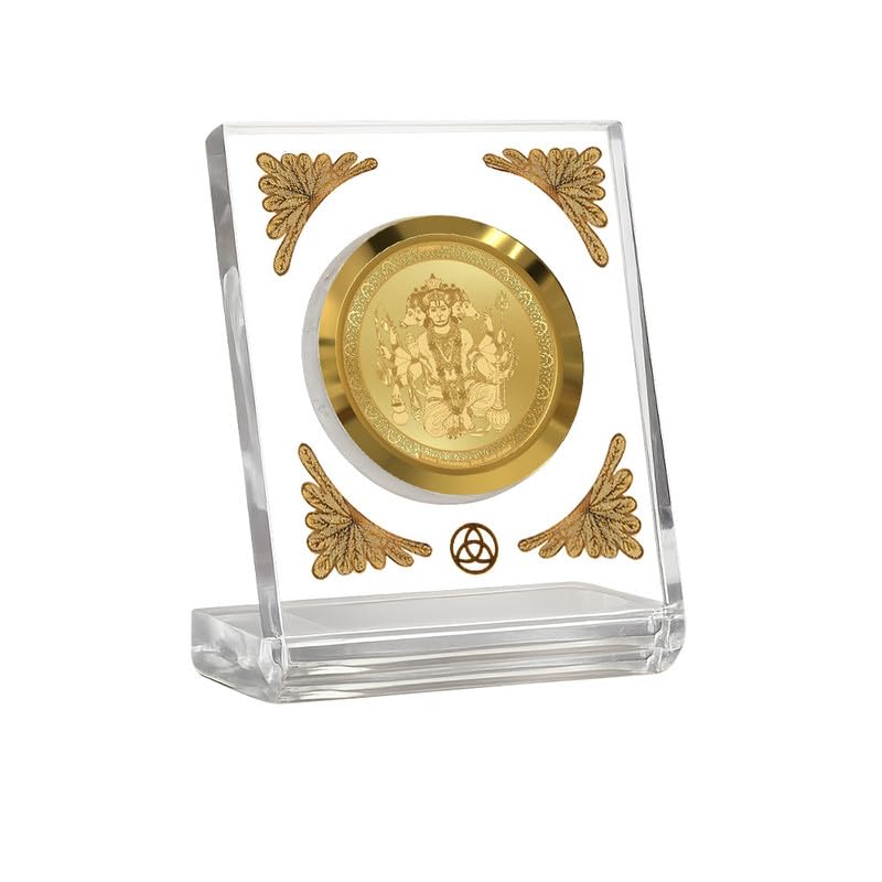 Image of DIVINITI 24K Gold Plated Lord Panchmukhi Hanuman Acrylic Frame for Car Dashboard, Home Temple & Office Table | Premium Spiritual Gift, Blessings for Protection & Positivity, 8x7 cm