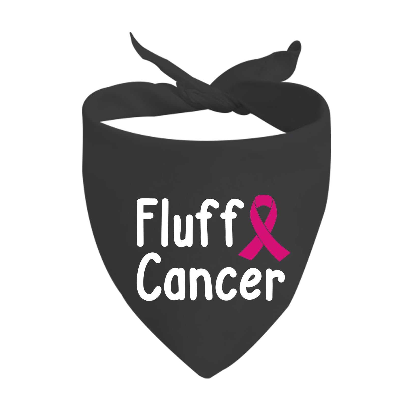 JXGZSO 1 Piece Breast Cancer Survivor Dog Bandana Fluff Cancer Dog Bandana Breast Cancer Awareness Gift (Fluff Cancer D)