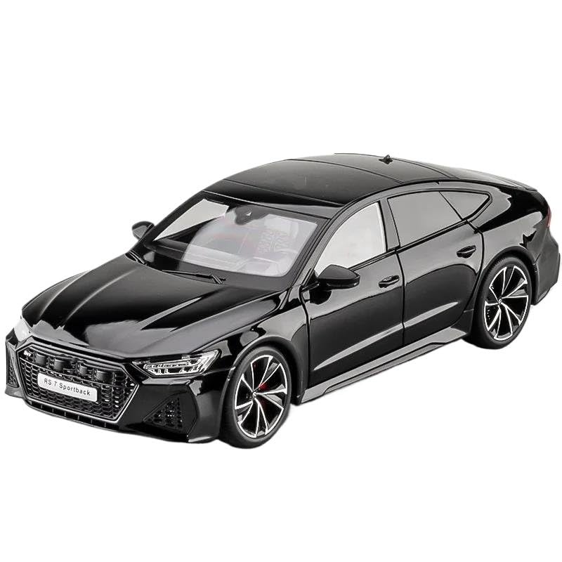 Alloy Body Detailed Interior 1:18 for AUDI RS7 Key Remote Control Version Alloy Sports Car Model Diecast Metal Racing Vehicle Sound Light Battery not included(Blackone)