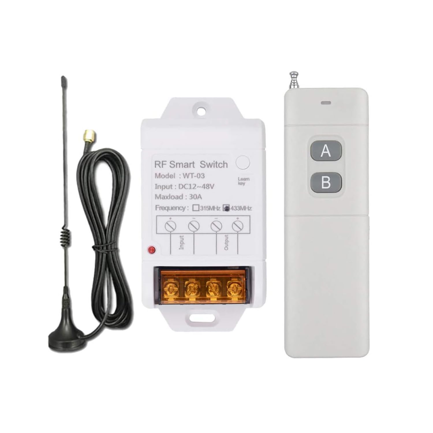 dstfuy Afstandsbedieningsschakelaar, 1500 m lange afstand, DC 12 V / 24 V / 48 V / 72 V / 40 A, relaisschakelaar voor waterpomp, motorverlichting, boerderij, landbouw
