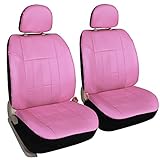 2pcs Pink Seat Covers Leather Front Seats Protector for Car Truck with Airbag - Universal Fit