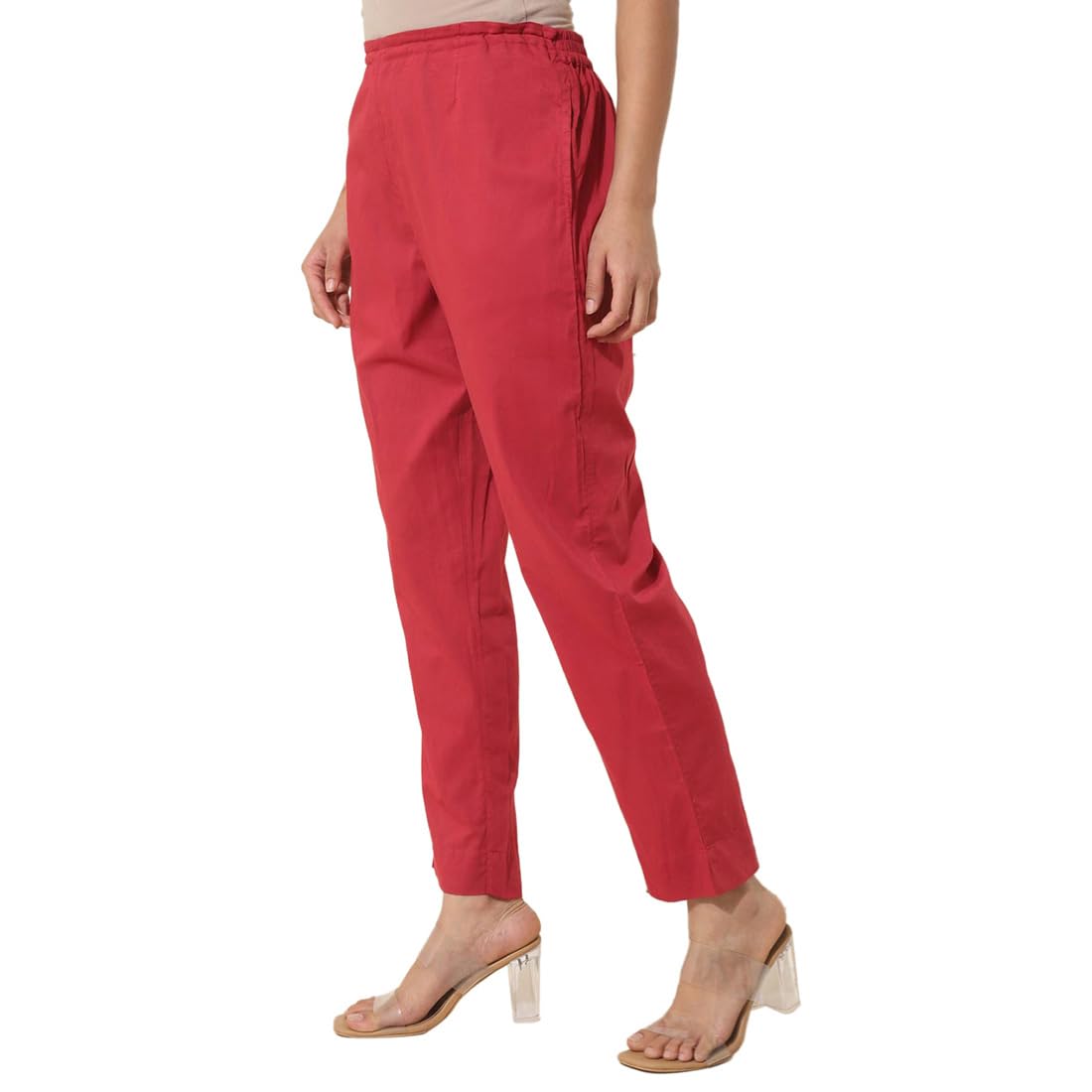 Fabindia Women's Regular Casual Pants (2124217Maroon_Maroon