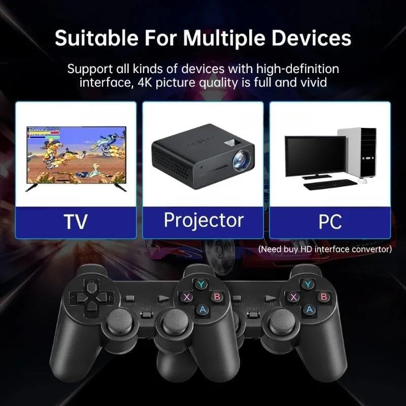 TIUDTOY Ultra Hd Game Stick for TV with 20,000+ Built-in Games – Wireless Video Game Console with 2 Controllers, 64gb Card, 23 Emulators – Retro Gaming for Kids 7-14 & Family Entertainment 4
