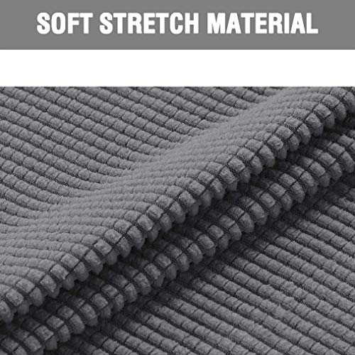 Dioxide Coprisedie con Schienale 4 Pezzi, Sedia Bi-Elastico per Una Misura Universale, Molto Facile da Pulire e Resistente, Coprisedile, Office, Arredamento Ristorante (Sezione Spessa-Grigio,4)