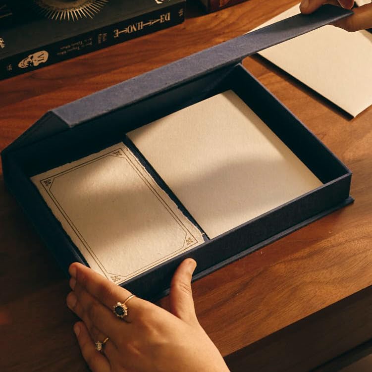 Decoy Galleries Notes & Memories Box Blue Lotus Memory Cards for Reflection, Remembrance and Meaningful Moments | A Thoughtful Keepsake Box to Keep Memories