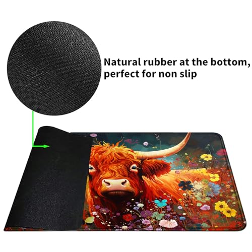 Image of Card Mat for MTG & TCG Playmat,Cow and Flowers