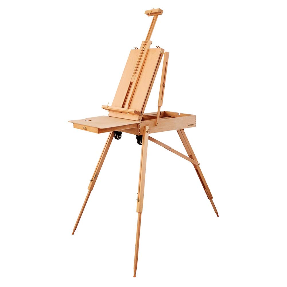 NGDFGR Easel Canvas Easel Stand With Pull Rod With Wheel,Drawer And Pallete,Craft Workstation Sketch Box For Ers Sketching Drawing,