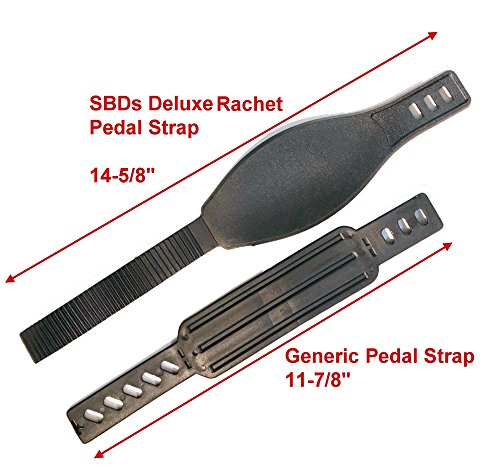 (Pair) Stationary Bikes DELUXE Long Pedal Straps | (2.88" W x 14-1/2" L ) Ratchet Ridges | Heavy Duty Adjustable Universal Replacement Excercise Bicycle Pedal Straps | Fits most Bike Pedals - Thumbnail 3