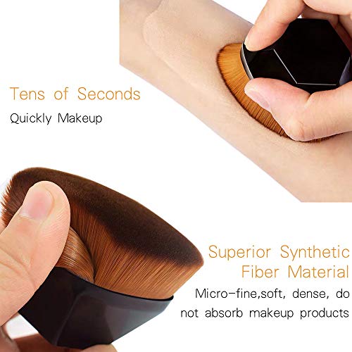 Makeup Foundation Brush Kabuki Brush Cosmetics Make Up Tool for Flawless Powder Foundation Blending Liquid (Black)