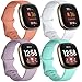Produktbild JUVEL Ersatzarmband Kompatibel mit Fitbit Versa 3 Armband/Fitbit Versa 4 Uhrenarmband/Fitbit Sense Armband/Sense 2, 4 Pack Soft Silikon Sport Ersatz Armbänder für Damen Herren, Klein