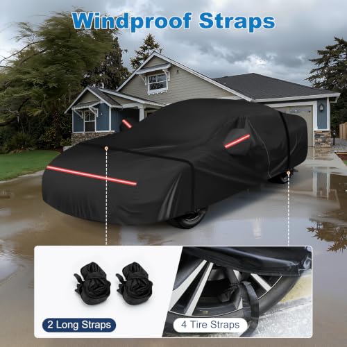 Image of QUNSUNUS Camaro Car Cover Compatible with SS, RS, Z28, IROC 1967-2002, Waterproof Car Cover for Chevy Camaro with Cotton Lining, All Weather Cover with Straps and Zipper
