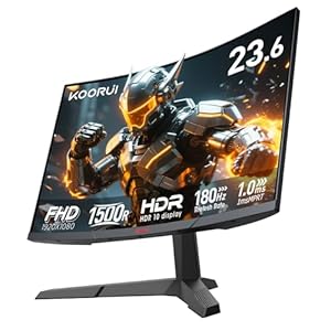 【再掲】KOORUI 湾曲ゲーミングモニター 24インチ/180Hz/フルHD/1500R 14,412円送料無料！