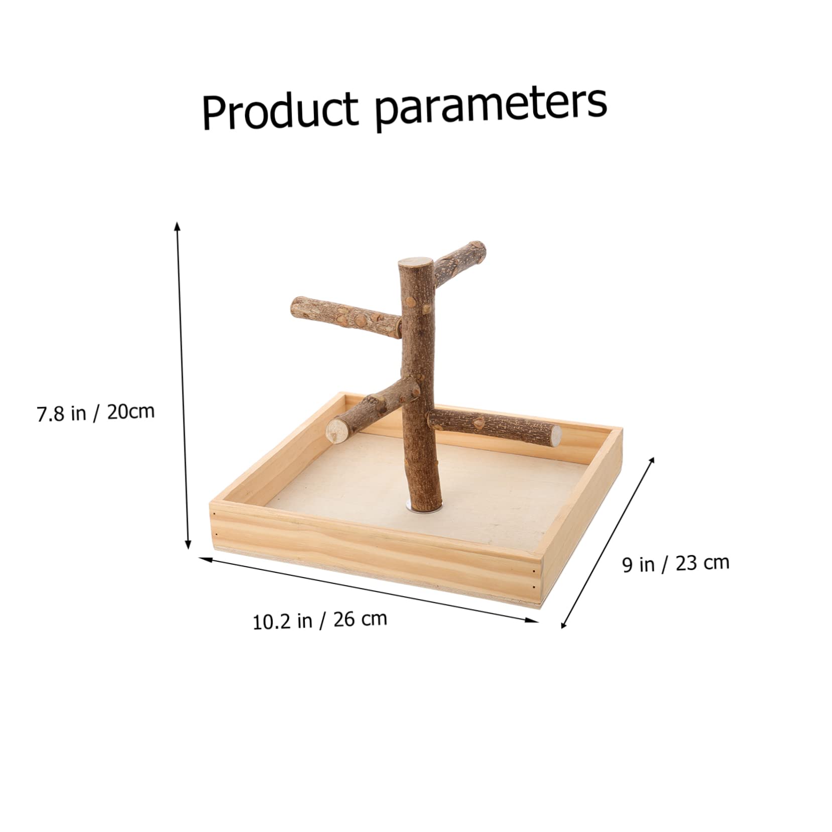 COLLBATH Percha y de Aves para Entrenamiento de Madera Pequeñas Portátil Soporte Seguro para Morder, Estación de Madera Beige Cacatúas para Perca de Loro