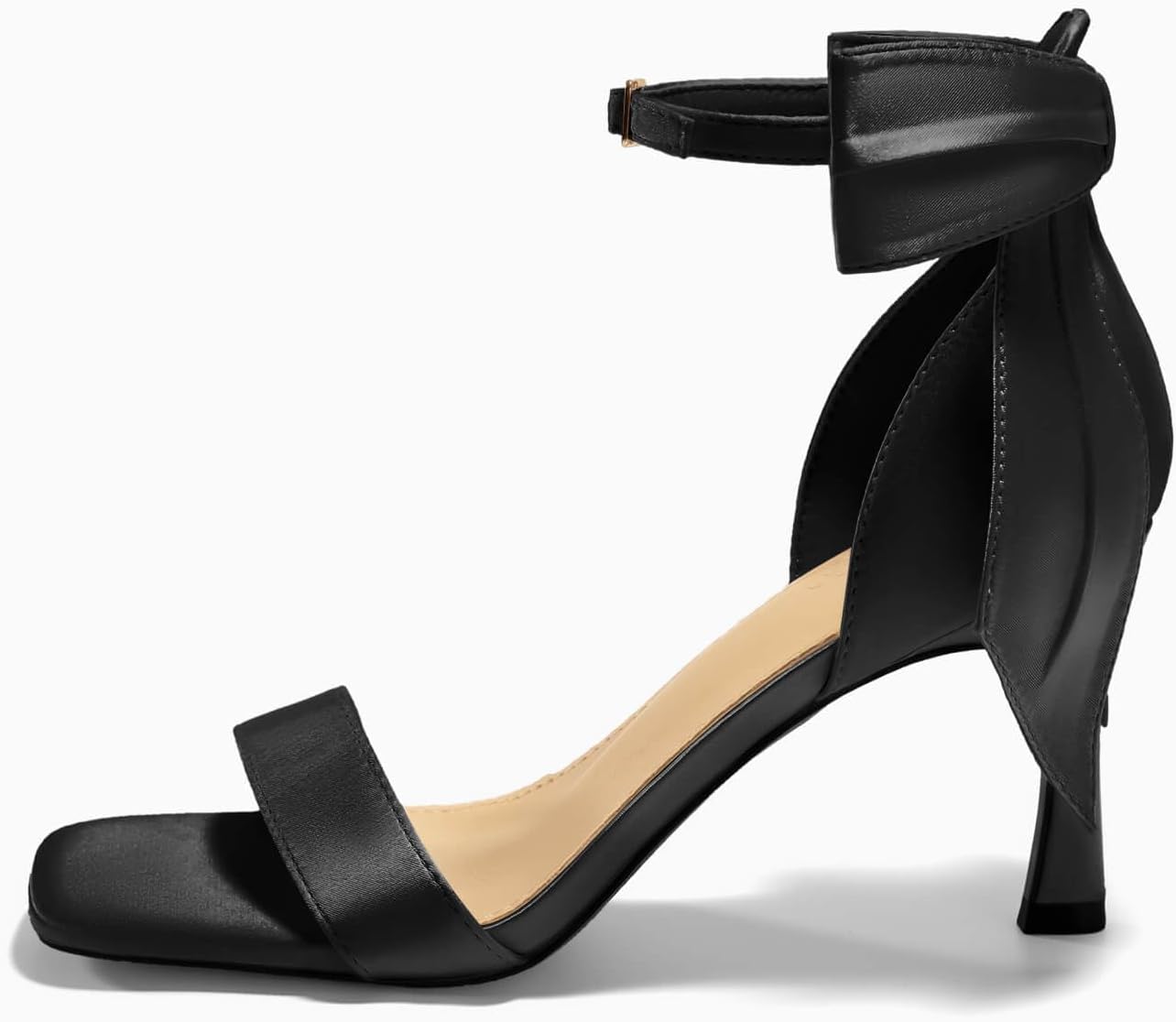 Coutgo Womens Bow Tie High Heels One Strap Heeled Sandals Sexy Stiletto Open Toe Wedding Bride Shoes - Image 4