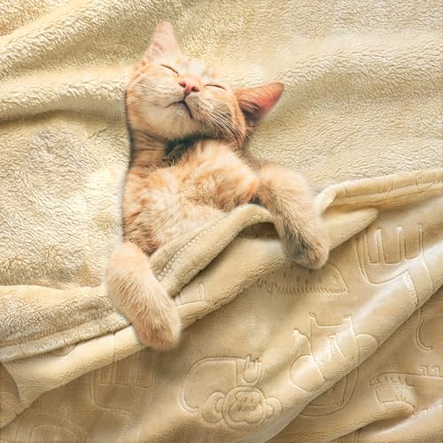 Image of BORITAR 3D Printed Animal Baby Blanket Ultra Soft Fleece Blankets for Boys Girls, Warm and Lightweight Toddler Receiving Blanket for Crib Stroller, 30x40 Inch, Khaki