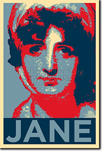 The Pop Culture King Jane Austen (lámina basada en el diseño Hope de Obama) Afiche para Regalo Impreso en Papel de fotografía con Brillo 30x20 cm Poster/póster