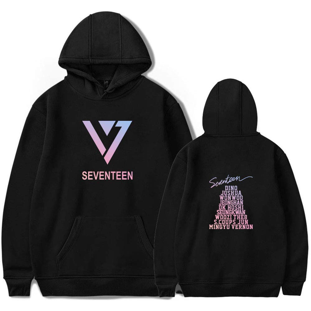 Maisley 2019 Unisex SEVENTEEN Hoodies S.COUPS JEONGHAN JOSHUA JUN HOSHI WONWOO WOOZI DK MINGYU THE8 SEUNGKWAN VERNON DINO Her Sweatshirt Sweaters Black