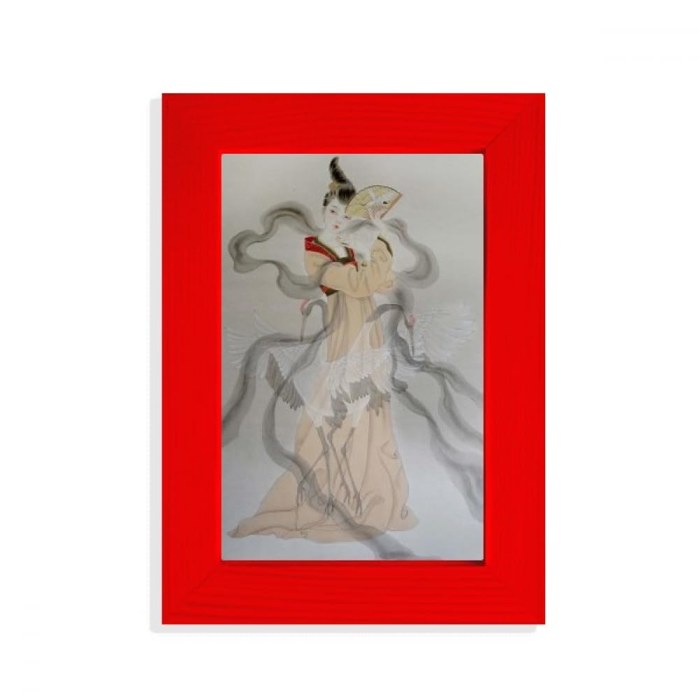 Éventail pliable pour peinture chinoise suspendu au mur du salon cadre rouge