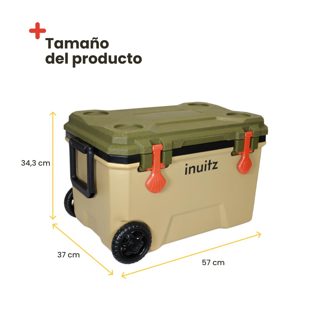 Nevera Portatil con Ruedas 36 litros - Nevera con Ruedas para escapadas - Ideal para Actividades al Aire Libre en Familia