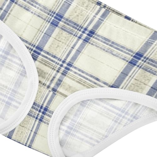 Classic Plaid Pattern Soft Girls' Panties Organic Underpants for Toddler in Sizes 2T,3T, 4T, 5T, 6Y and 8Y4