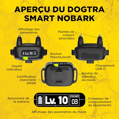 Smartphone connectée au collier anti-aboiement Dogtra Smart NOBARK